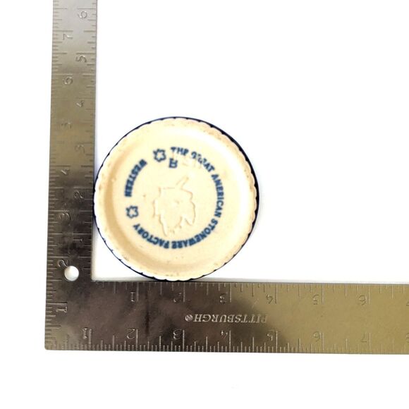 The Great American Stoneware Factory Ramekin Set of 2 Cobalt Glaze Ovenware - Picture 5 of 6